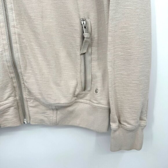 AllSaints Aries Cotton bomber jacket in gray classic full zip pockets tan gray t - Picture 6 of 12